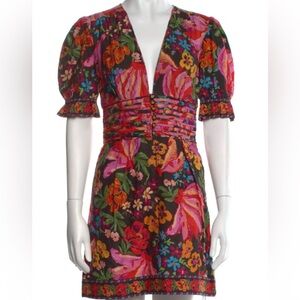 FARM Rio Black and Pink Mini Dress